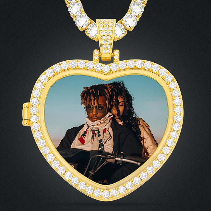 Custom Heart Photo Medallions Necklace Christmas Gifts