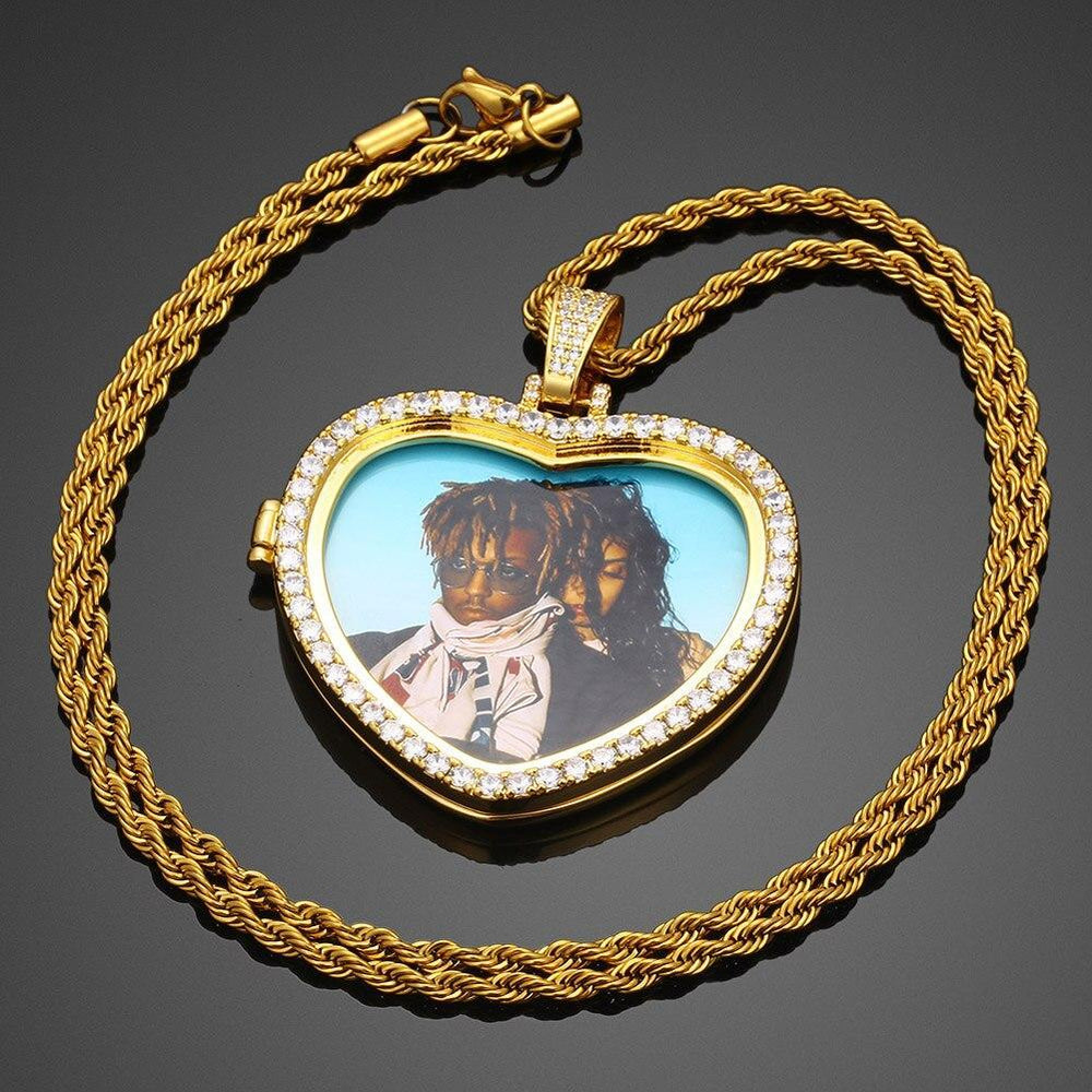 Personalized Heart Photo Necklace-Christmas Gifts For Grandparents-Christmas Gifts For Great Grandma-Christmas Gifts For Grandma
