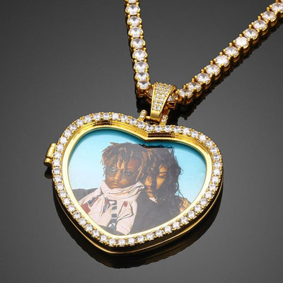 Custom Heart Photo Medallions Necklace Christmas Gifts For Boyfriend