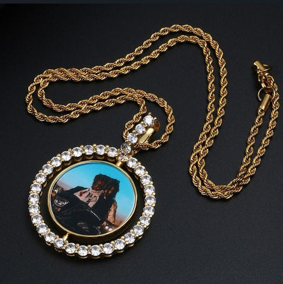 Double Sided Picture Pendant-Custom Medallion Necklace - Engraved Giftsly