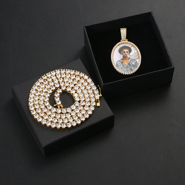 Memory Pendant- Hip Hop Pendant-Oval Pendant Necklace