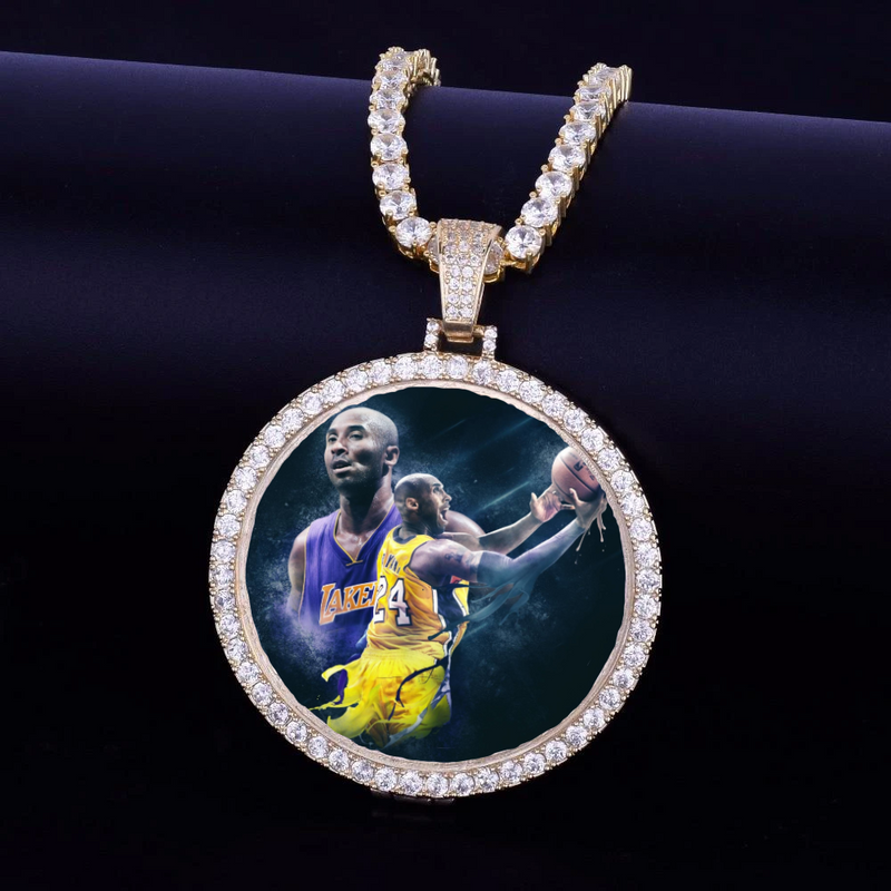 Kobe Bryant In Remembrance Custom Made Photo Medallions Necklace