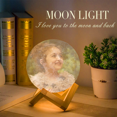 Custom 3D Photo Moon Lamp Night Light Christmas Gift For Daughter From Dad