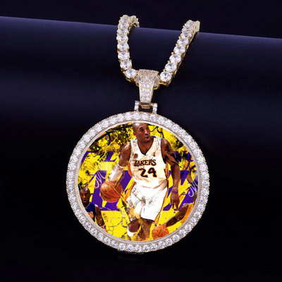 Kobe Bryant In Remembrance Custom Made Photo Medallions Necklace