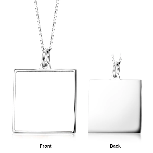 Personalized Square Photo Necklace- Photo Memory Necklace- Birthday Gifts For Her