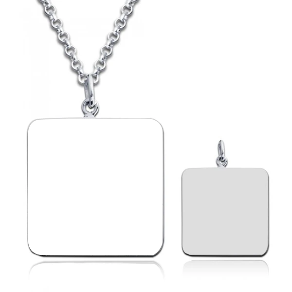 Personalized Square Shape Picture Necklace- Photo Engraved Necklace