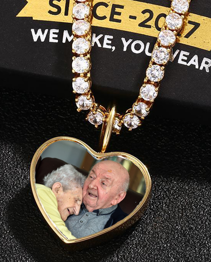 Personalized Photo Cremation Urn Necklace for Ashes With Filling Tool- 18k Gold Custom Heart Pendant Memorial Keepsake