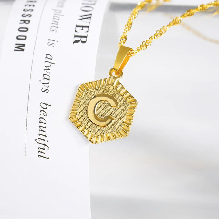 Vintage Charm Necklace - Initial Alphabet Necklace
