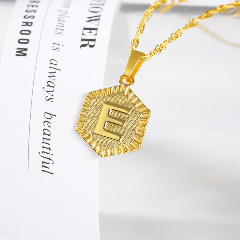 Vintage Charm Necklace - Initial Alphabet Necklace