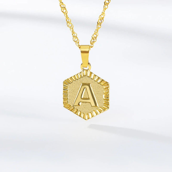 Vintage Charm Necklace - Initial Alphabet Necklace