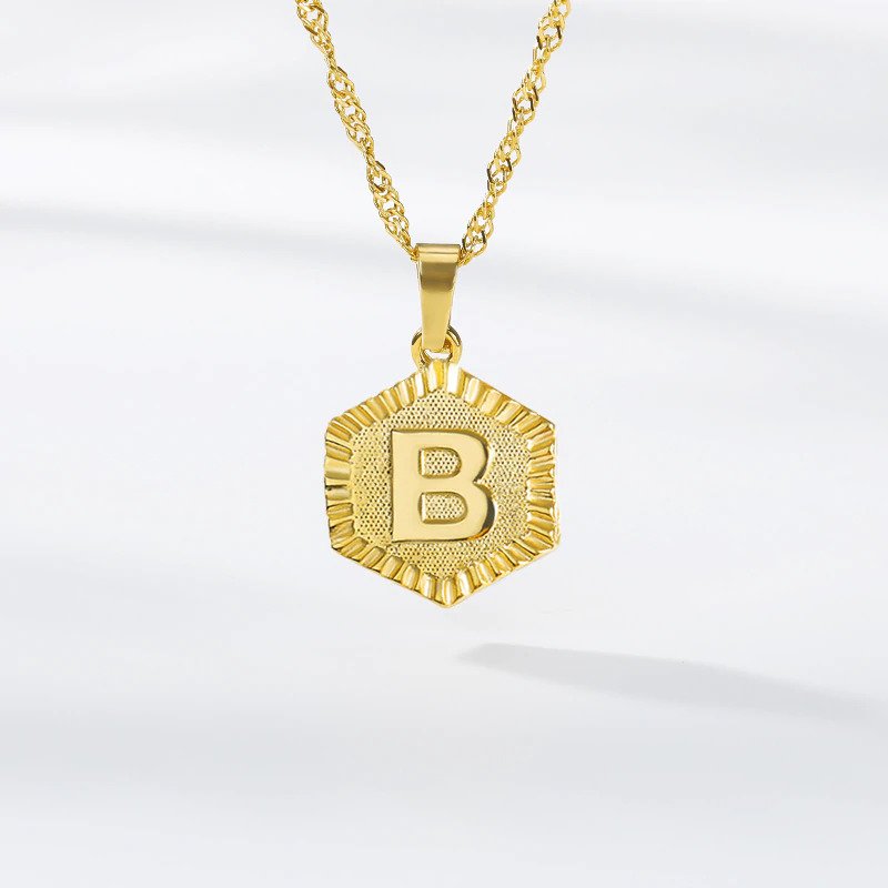 Vintage Charm Necklace - Initial Alphabet Necklace