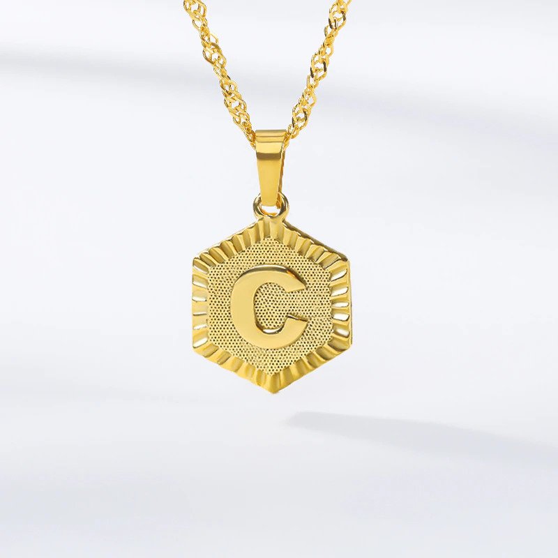 Vintage Charm Necklace - Initial Alphabet Necklace