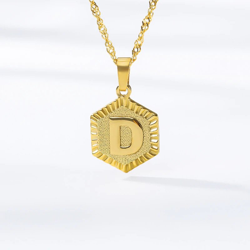 Vintage Charm Necklace - Initial Alphabet Necklace