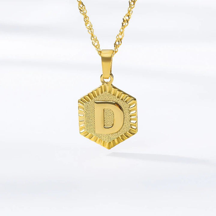 Vintage Charm Necklace - Initial Alphabet Necklace