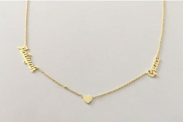 Personalized Two Name Necklace-Best Christmas  Gift For Grandmom