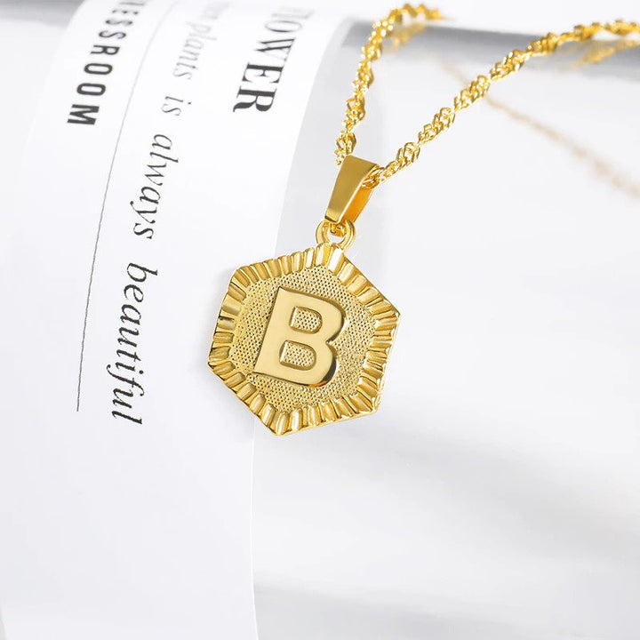 Vintage Charm Necklace - Initial Alphabet Necklace