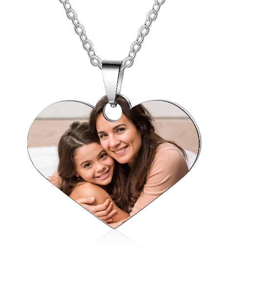 Custom Heart Photo Necklace- Meaningful Gift For Mom