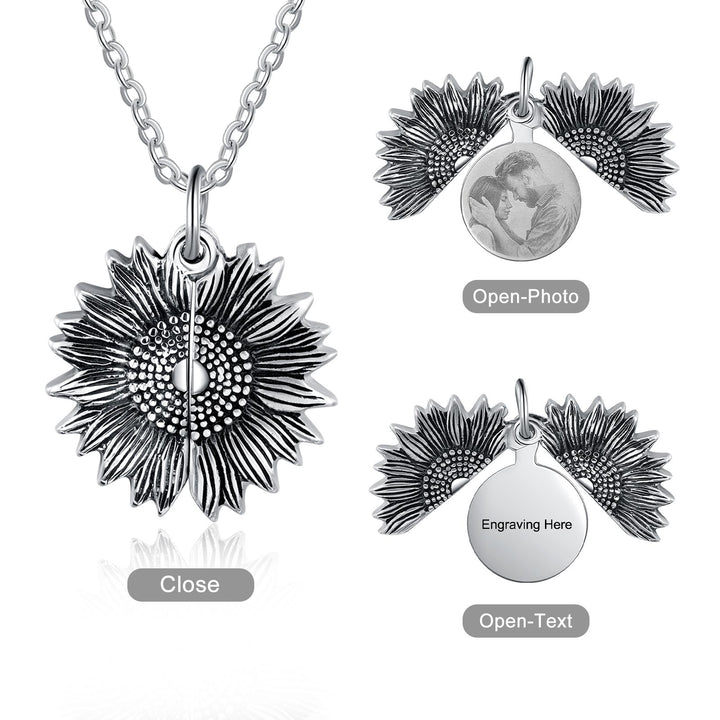 Sunflower Necklace With Picture Inside- Best valentine Gifts- Gifts For Girlfriend