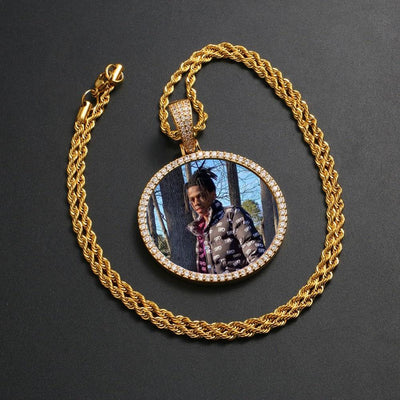 Iced Out Personalized Picture Necklace For Hip Hop Lover