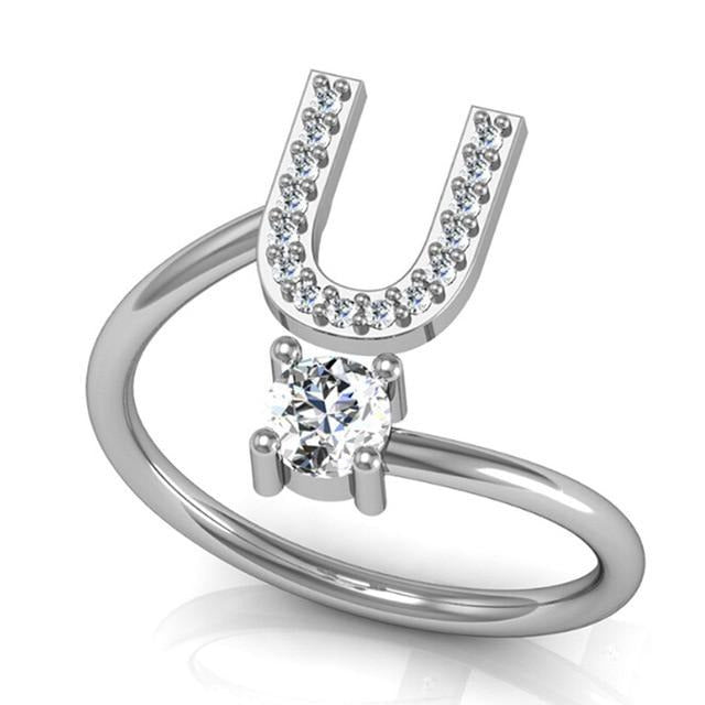 Iced Initial Ring - Engraved Giftsly