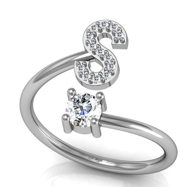 Iced Initial Ring - Engraved Giftsly