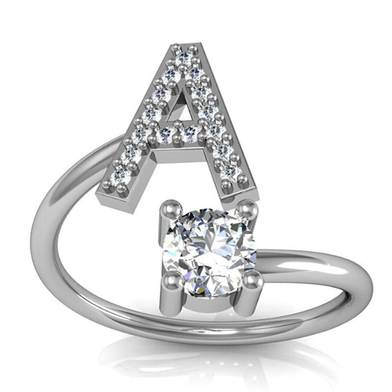 Iced Initial Ring - Engraved Giftsly