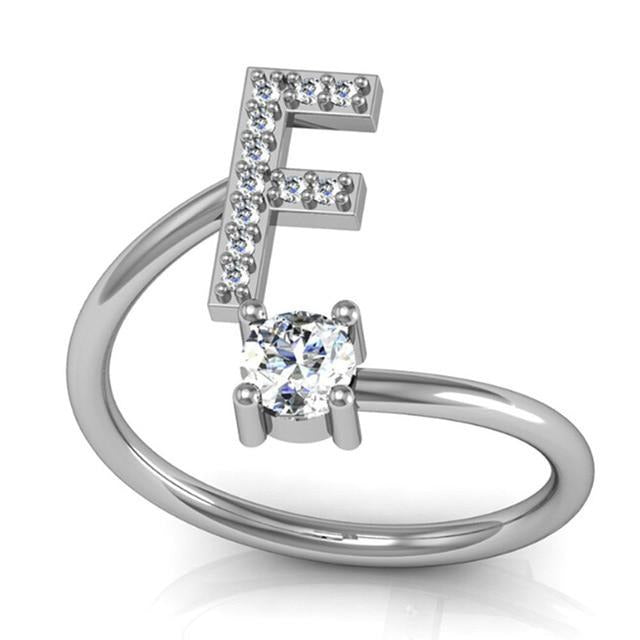 Iced Initial Ring - Engraved Giftsly