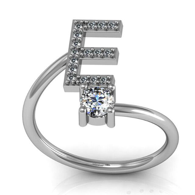 Iced Initial Ring - Engraved Giftsly