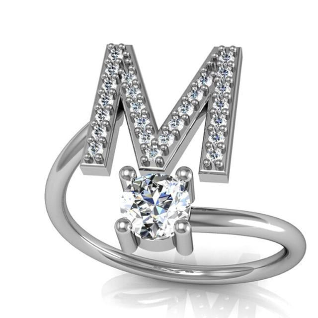 Iced Initial Ring - Engraved Giftsly