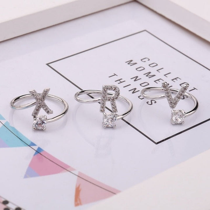 Iced Initial Ring - Engraved Giftsly