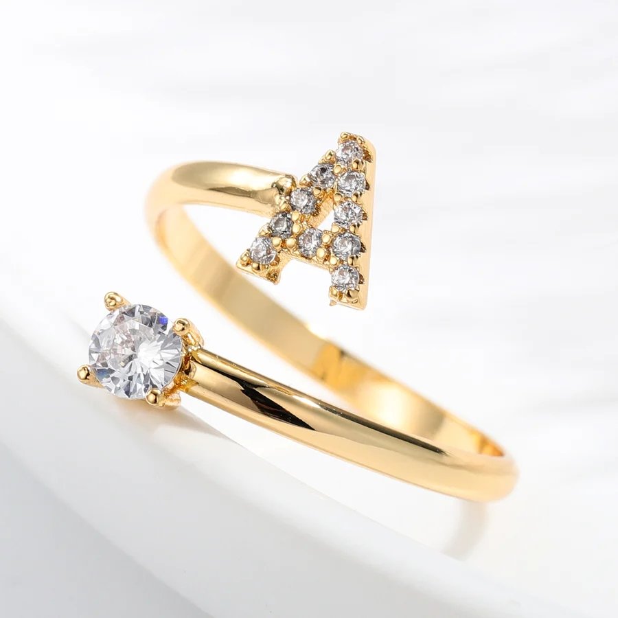 Iced Initial Ring - Engraved Giftsly