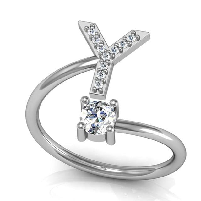 Iced Initial Ring - Engraved Giftsly