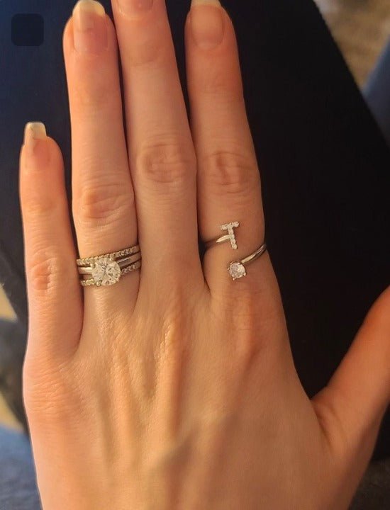 Iced Initial Ring - Engraved Giftsly