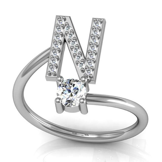 Iced Initial Ring - Engraved Giftsly