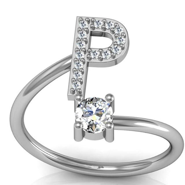 Iced Initial Ring - Engraved Giftsly