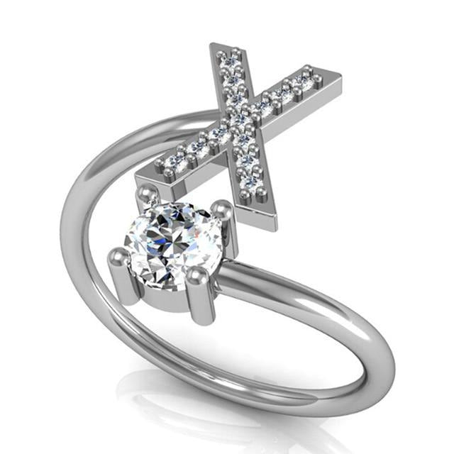 Iced Initial Ring - Engraved Giftsly