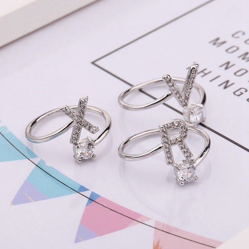 Iced Initial Ring - Engraved Giftsly