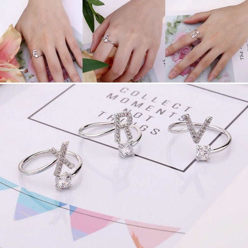 Iced Initial Ring - Engraved Giftsly