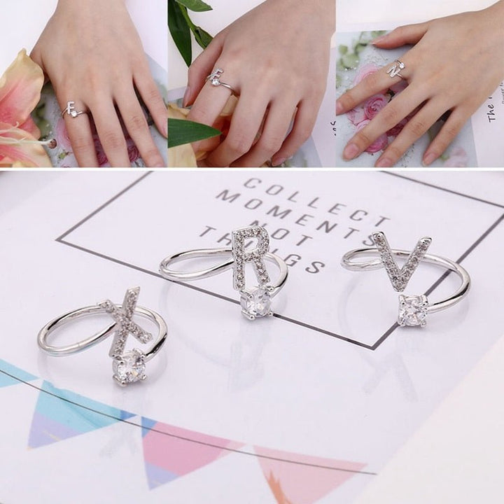 Iced Initial Ring - Engraved Giftsly