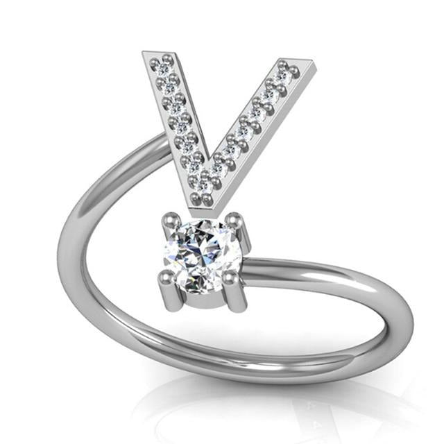 Iced Initial Ring - Engraved Giftsly