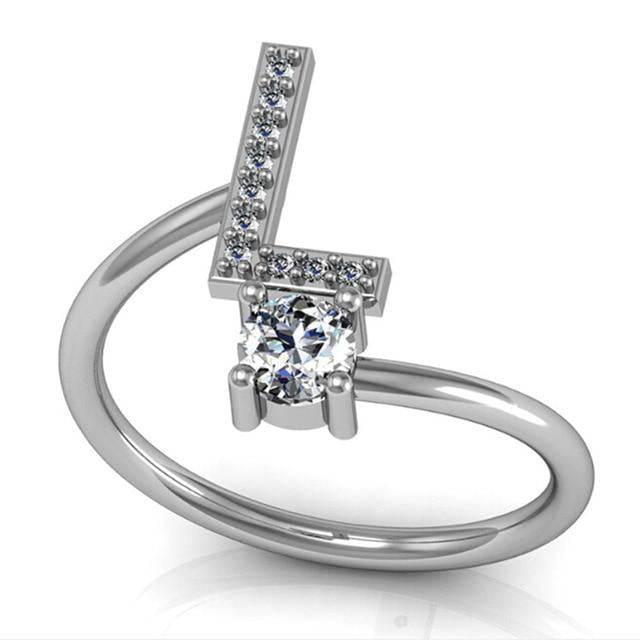 Iced Initial Ring - Engraved Giftsly