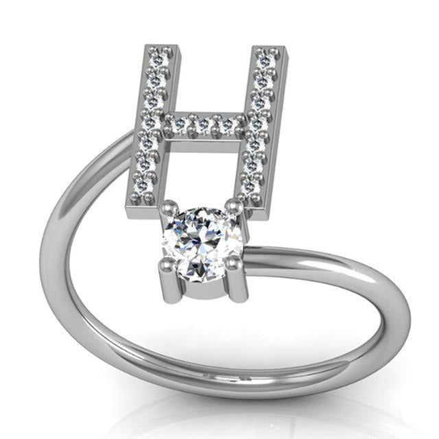 Iced Initial Ring - Engraved Giftsly