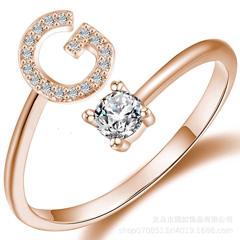 Iced Initial Ring - Engraved Giftsly