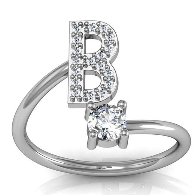 Iced Initial Ring - Engraved Giftsly