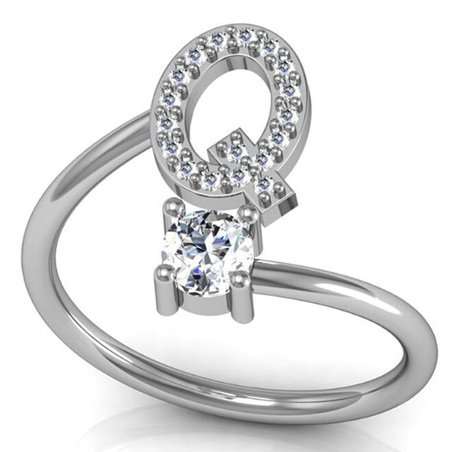 Iced Initial Ring - Engraved Giftsly
