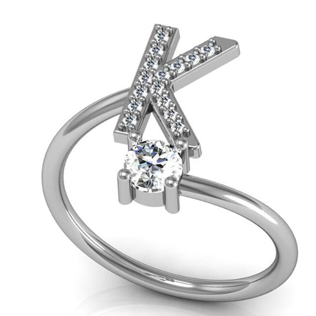 Iced Initial Ring - Engraved Giftsly