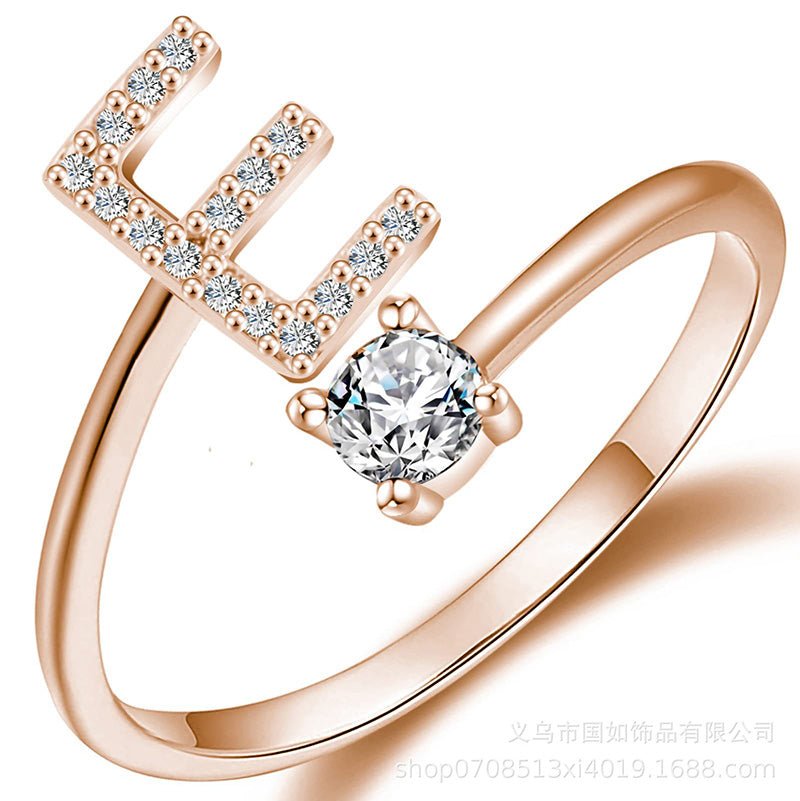 Iced Initial Ring - Engraved Giftsly