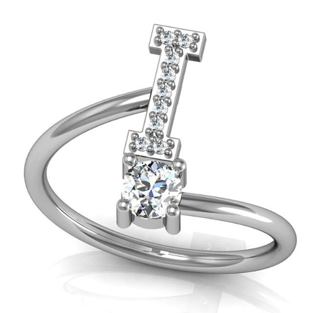 Iced Initial Ring - Engraved Giftsly