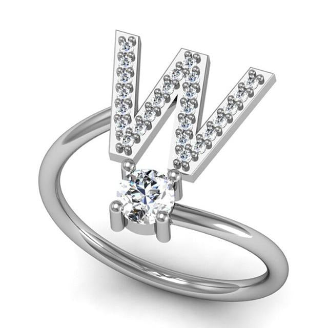 Iced Initial Ring - Engraved Giftsly