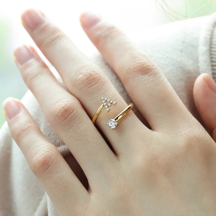 Iced Initial Ring - Engraved Giftsly